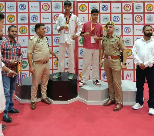 Harshan AGS Krusan Student Bags Gold at 3rd Chenab Open Taekwondo Championship